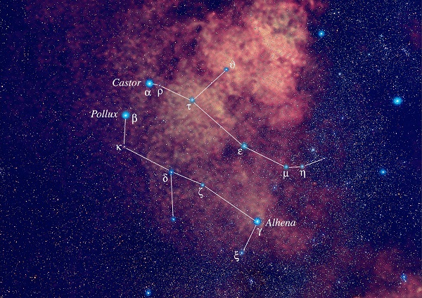 Artist rendition of the constellation gemini