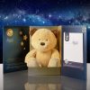 Stuffed bear in a blue star themed package